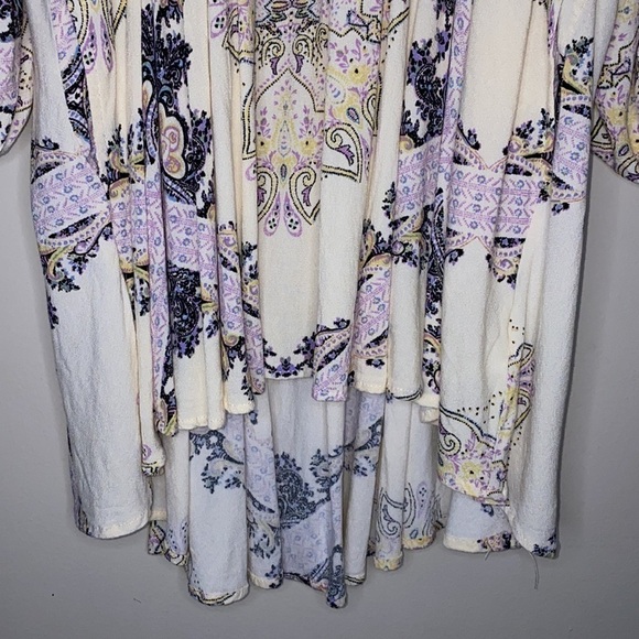 Free People Tunic GirlTalk Boho Blouse Puff Balloon Sleeves Side Pockets Size XS - Picture 6 of 16